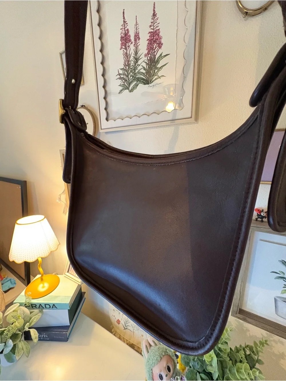 Vintage Coach 9950 Janice Legacy Shoulder Bag | Dark Brown